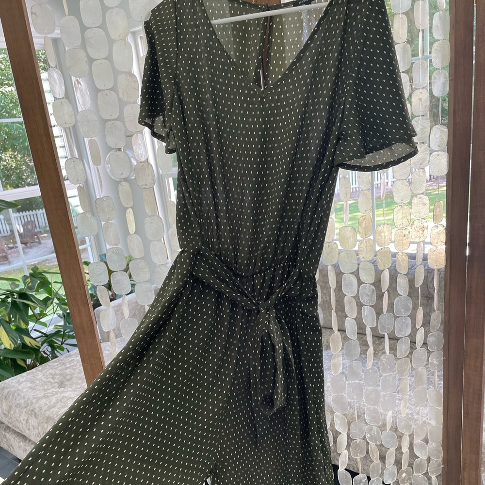 Polka Dot Flutter Sleeve Roolee Jumpsuit